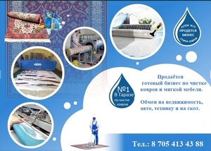 Продается готовый бизнес Химчистка ковров и мягкой мебели. №1 в городе Тараз  - Изображение #1, Объявление #1727761