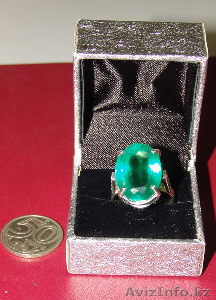 Серебряное кольцо с бриллиантами и изумрудом - Изображение #3, Объявление #134379